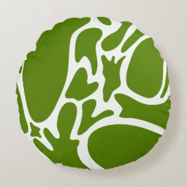 Almofada Redonda Verde Avocado e Branco cerâmico