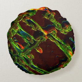 Almofada Redonda Verde esvaziado de fogo