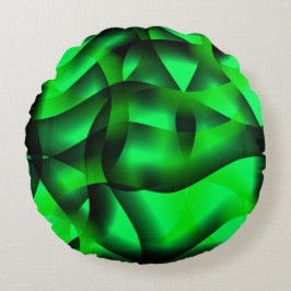 Almofada Redonda Verde limão e coalhada negra, com sombra?