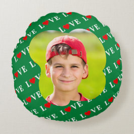 Almofada Redonda Verdes AMAR Coração Retroativo