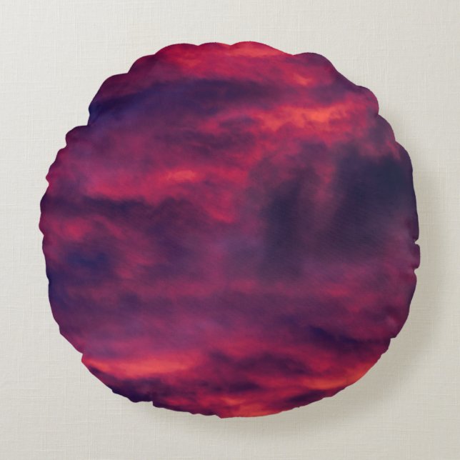 Almofada Redonda vermelho augural (Frente)