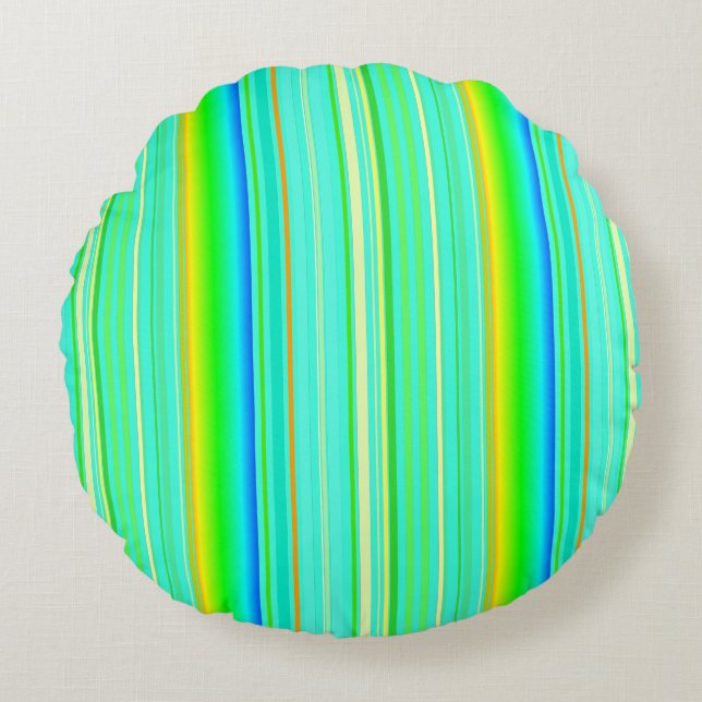 Almofada Redonda Vermelhos brilhantes, com distribuição vertical (Frente)