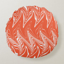 Almofada Redonda Vermelhos - Laranja e Branco