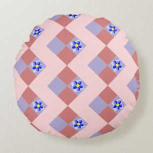 Almofada Redonda Vibrante Floral em Patchwork 