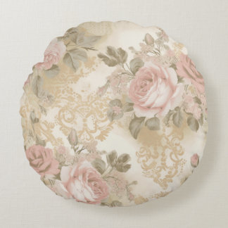 Almofada Redonda Victorian Roses Print Throw Pillow