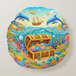 Almofada Redonda Vida marinha