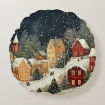 Vila de Natal Vintage com Neve