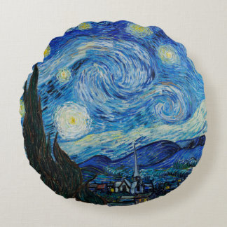 Almofada Redonda Vincent Van Gogh Na Noite Estrelada