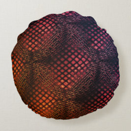 Almofada Redonda Vinho tinto desenhado que parece tanga de juta