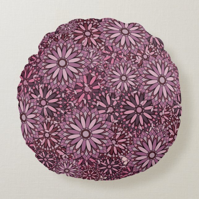 Almofada Redonda Vintage abstract background. Mandala style. seamle (Frente)