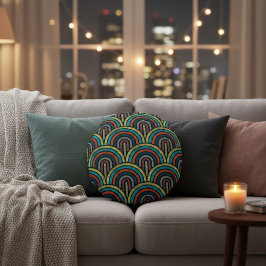 Almofada Redonda Vintage Art Deco