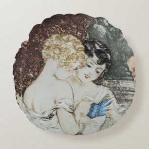 Almofada Redonda Vintage Arte Francesa Deco Louis Icart: Segredos