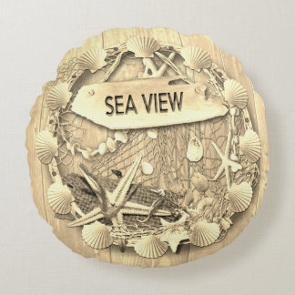 Almofada Redonda Vintage Beach Cushion - Sea View
