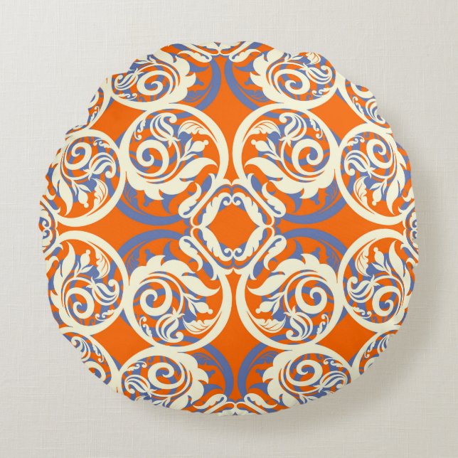 Almofada Redonda Vintage beautiful background, seamless pattern, lu (Frente)