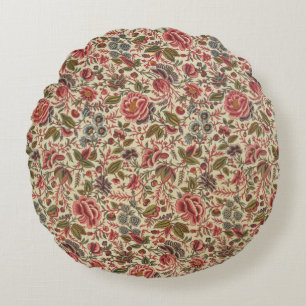 Almofada Redonda Vintage Colorful Floral Impressão