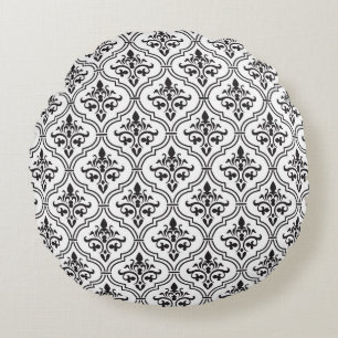 Almofada Redonda Vintage Damask Seamless Classic Design