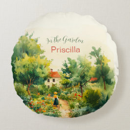 Almofada Redonda Vintage Floral Garden Throw Pillow