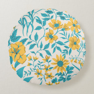 Almofada Redonda Vintage Floral: Liberty Motif Sem Olho