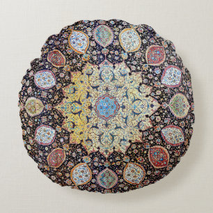 Almofada Redonda Vintage Floral Mandala Persa