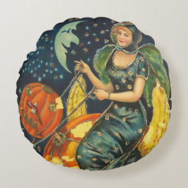 Almofada Redonda Vintage Halloween Poster