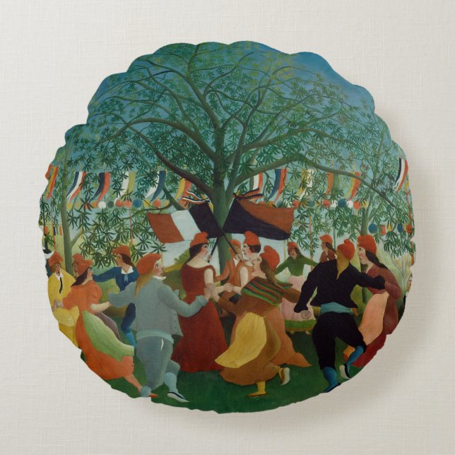 Almofada Redonda Vintage Henri Rousseau Centenário da Independência (Frente)
