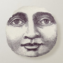 Almofada Redonda Vintage homem na lua de cheio