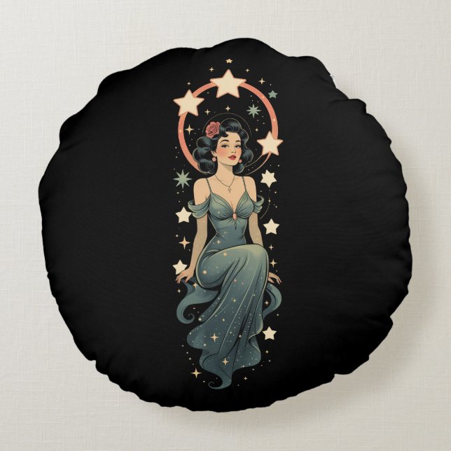 ALMOFADA REDONDA VINTAGE MULHER (Verso)