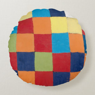 Almofada Redonda Vintage Paul Klee Qu 1 Color Chart Squares Art