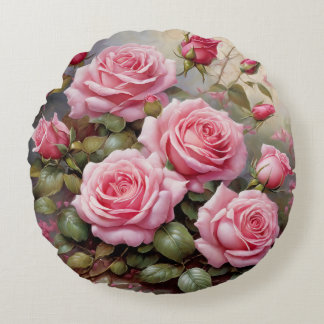Almofada Redonda Vintage Pink Roses