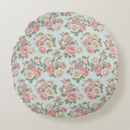 Almofada Redonda Vintage Rococo Revival Rose Garden Romantic 