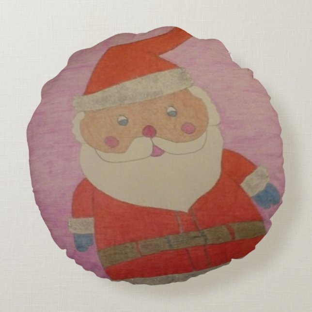 Almofada Redonda Vintage Santa Claus (Verso)