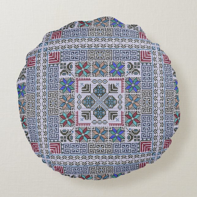 Almofada Redonda Vintage Tatreez Pattern (Verso)