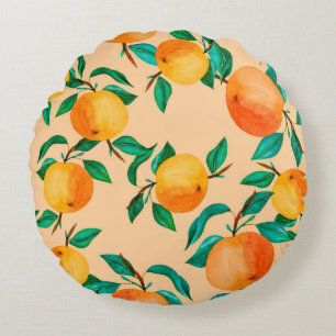 Almofada Redonda Vintage watercolor ilustration background mix col