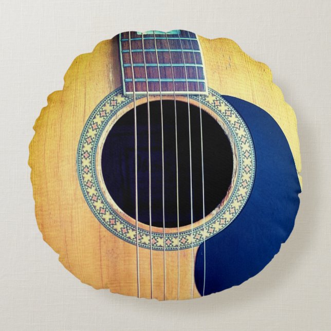 Almofada Redonda Violão acústico travado (Frente)