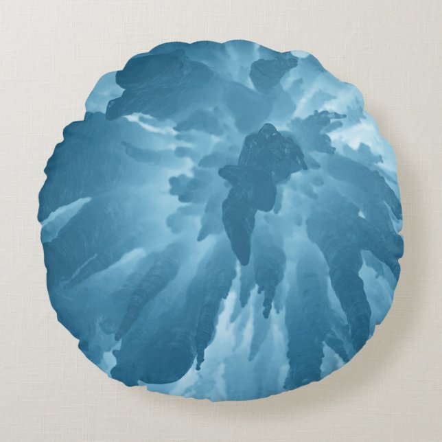 Almofada Redonda Vista de baixo ângulo das estalactites (Frente)