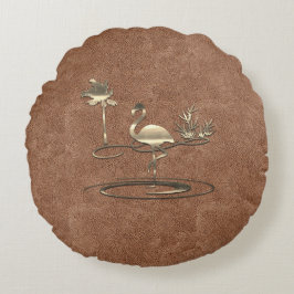 Almofada Redonda Vista de Férias Douradas