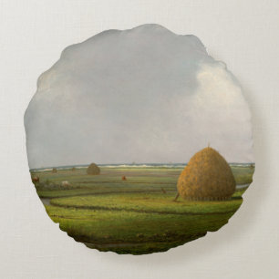 Almofada Redonda Vista de Marshfield, 1876 por Martin Johnson Heade