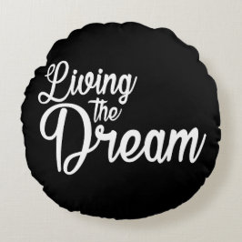 Almofada Redonda Vivendo O Sonho Motivacional Inspiracional
