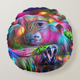 Almofada Redonda Vivid Dreamscape: Agrizoofobia