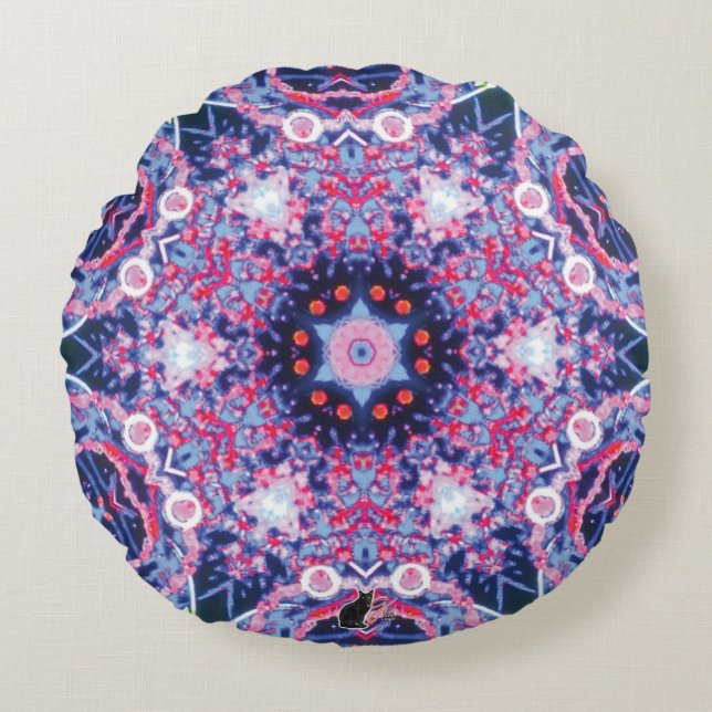 Almofada Redonda Vivid Kaleidoscópio (Frente)
