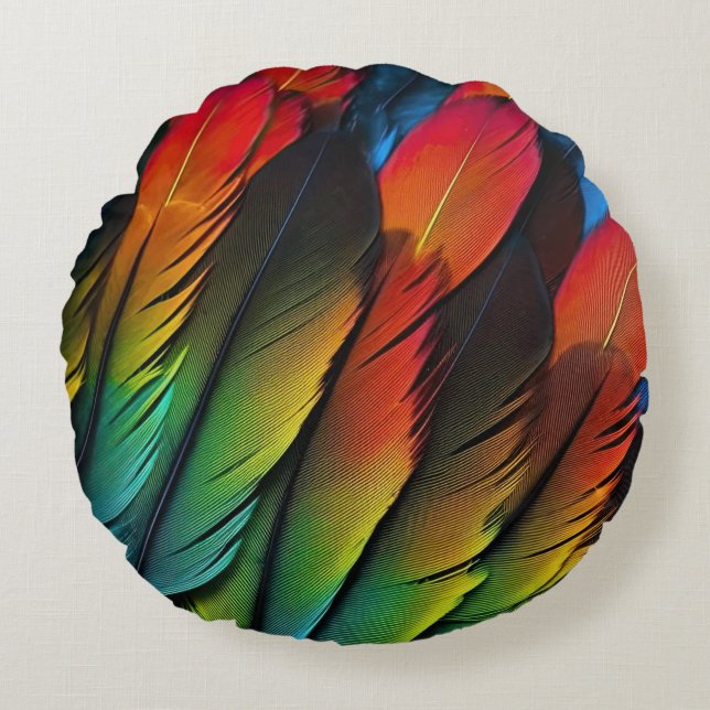 Almofada Redonda Voando com cor (Frente)