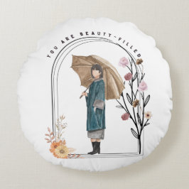 Almofada Redonda Você É Bela Preenchida