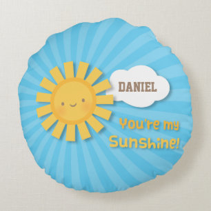 Almofada Redonda Você é meu Sol Enfeite Personalizado para Quarto