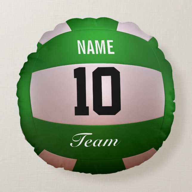 Almofada Redonda Voleibol de Forest Green (Frente)