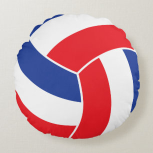 Almofada Redonda Voleibol vermelho, branco e azul