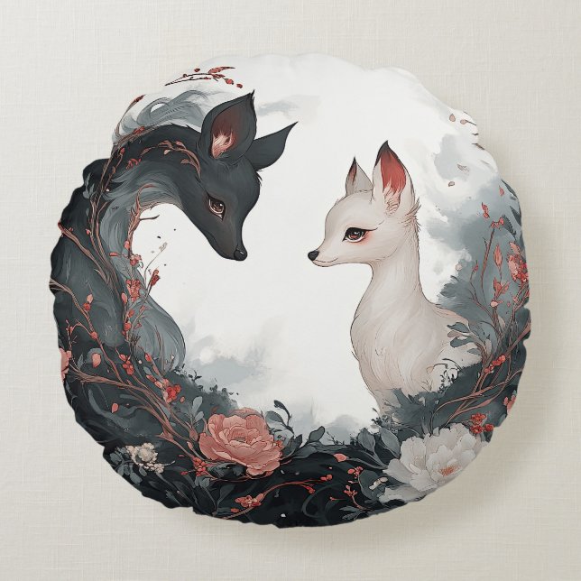 Almofada Redonda Voos em Luz e Sombra (Frente)