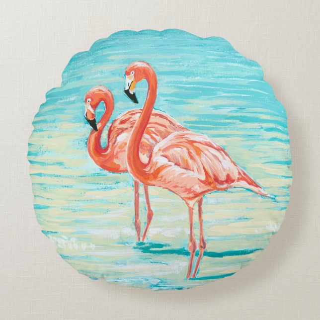 Almofada Redonda Wading In the Shallows - (Frente)