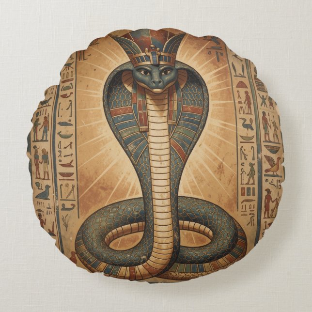 Almofada Redonda Wadjet – Ägyptische Schlangengöttin´7 (Frente)