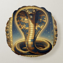 Almofada Redonda Wadjet – Egyptian Cobra Goddess´3