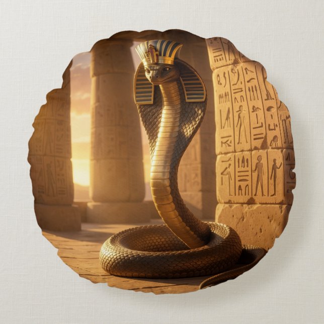 Almofada Redonda Wadjet – Egyptian Cobra Goddess´6 (Frente)